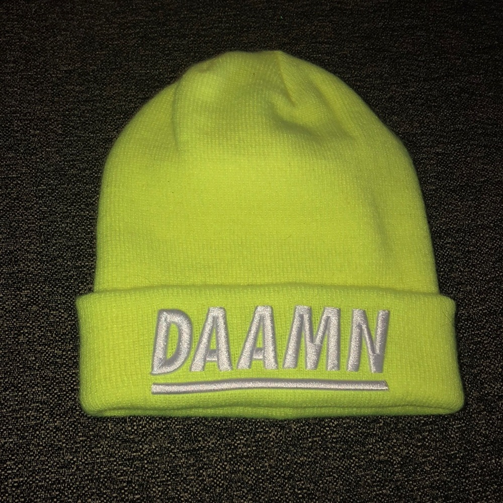 Neon yellow beanie